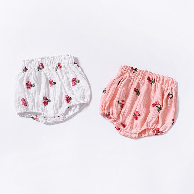 Cute Shorts Baby Little Girl Strawberry/Cherry Bread Pants Summer - dianjiang-