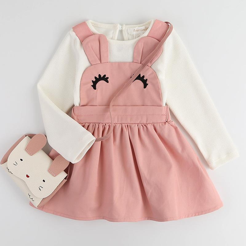 Cute Baby Girl Bunny Style Fake Two Piece Dress - dianjiang-