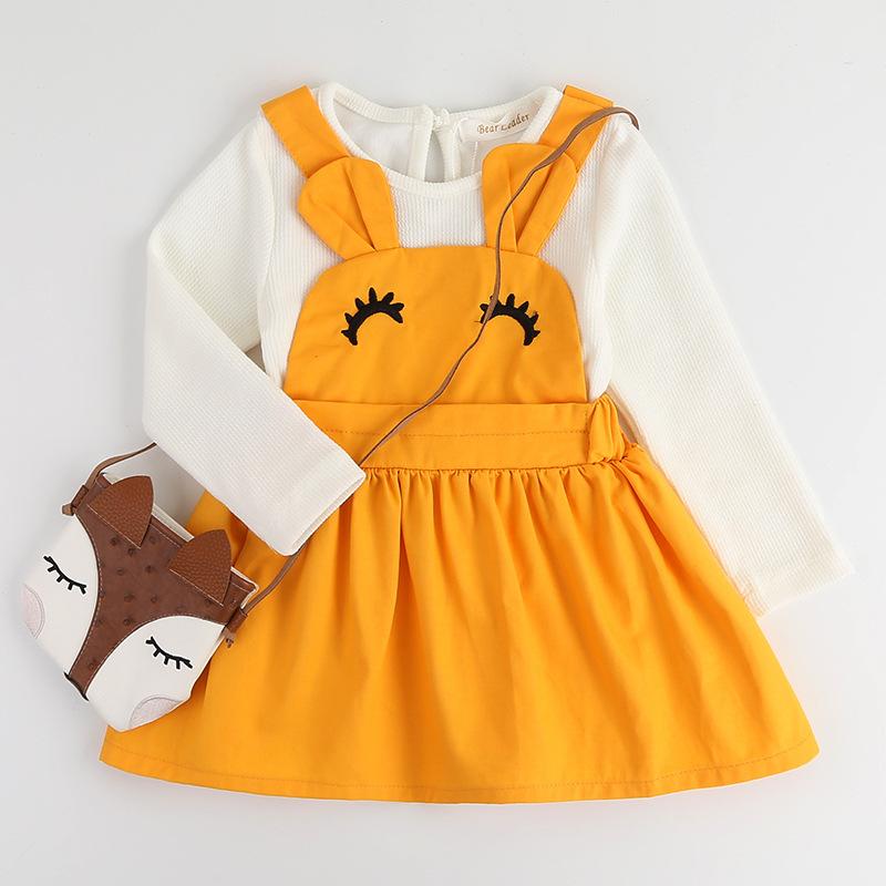 Cute Baby Girl Bunny Style Fake Two Piece Dress - dianjiang-