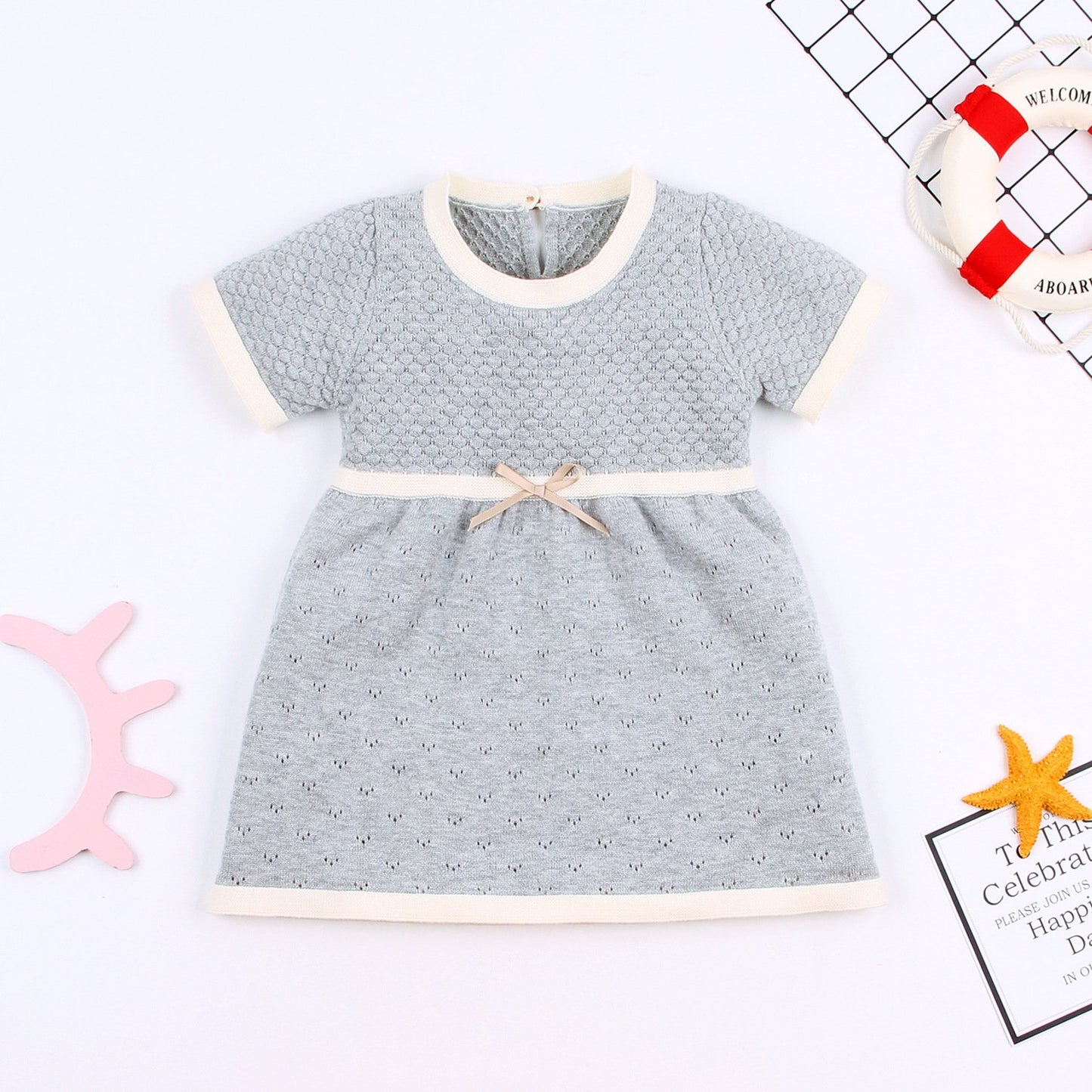 Spanish Stlye Short-sleeved Crochet Shift Girls Dresses - dianjiang-