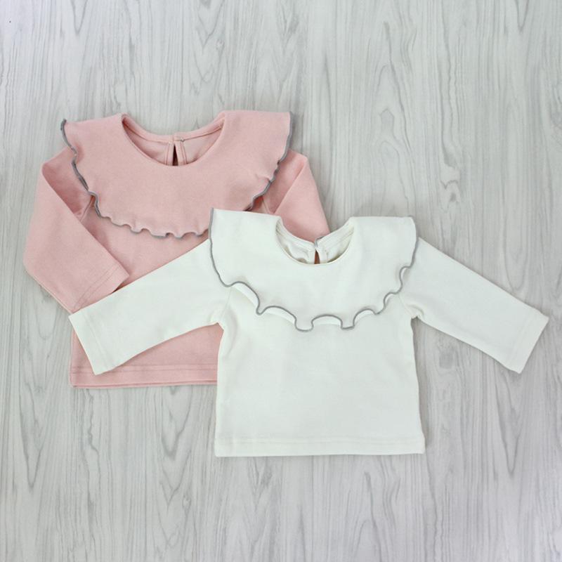 Ruffled Collar Long Sleeve Cotton Top Shirt for Babies - dianjiang-