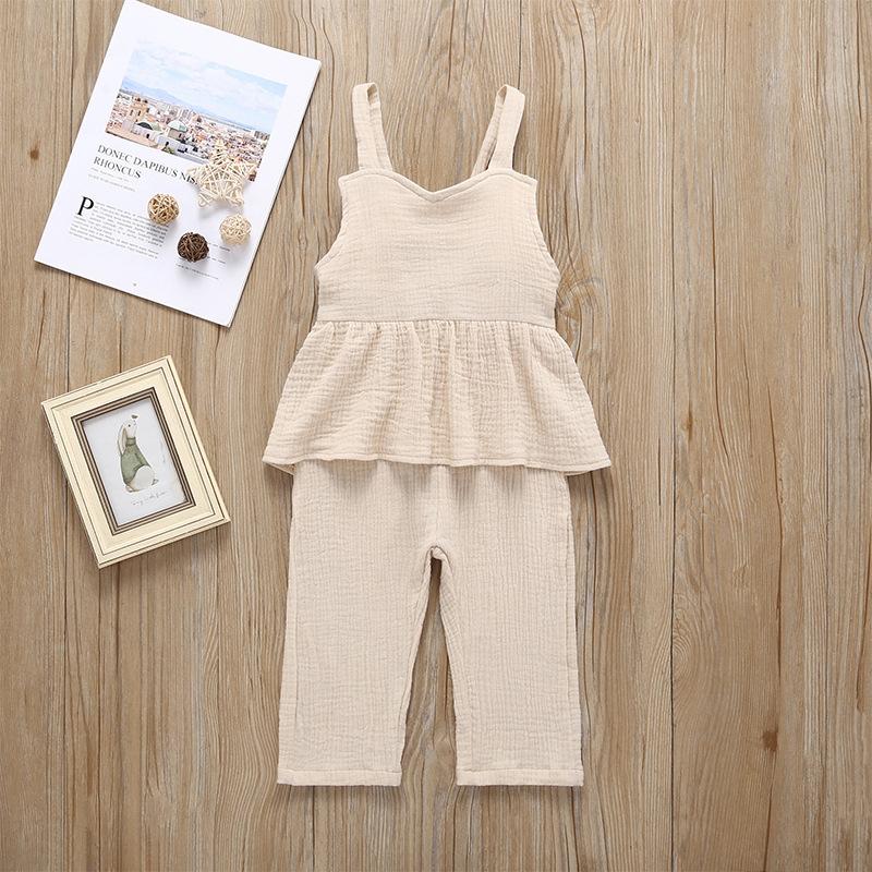 Solid Color Baby Girl Stylish Jumpsuit - dianjiang-