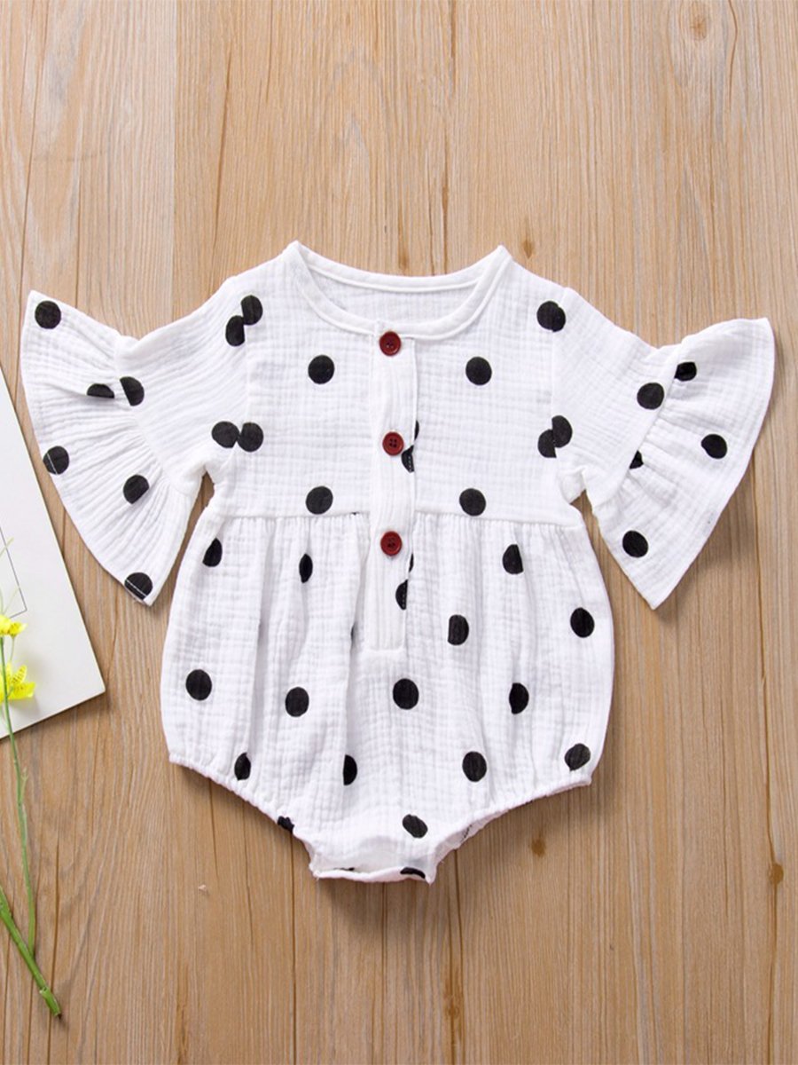 Flare Sleeve Sweat-absorbent Baby Jumpsuit - dianjiang-