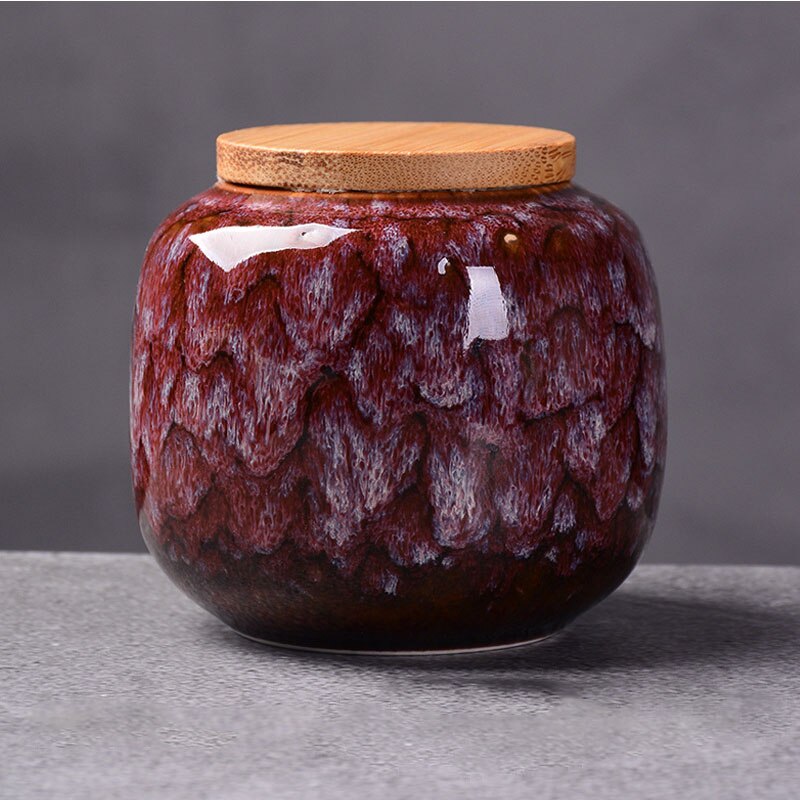 220ml Ceramic Kitchen Tea Box Retro Fission Color Tea Caddies Containers Travel Storage Box Porcelain Jar For Powder Coffee Jar - dianjiang-