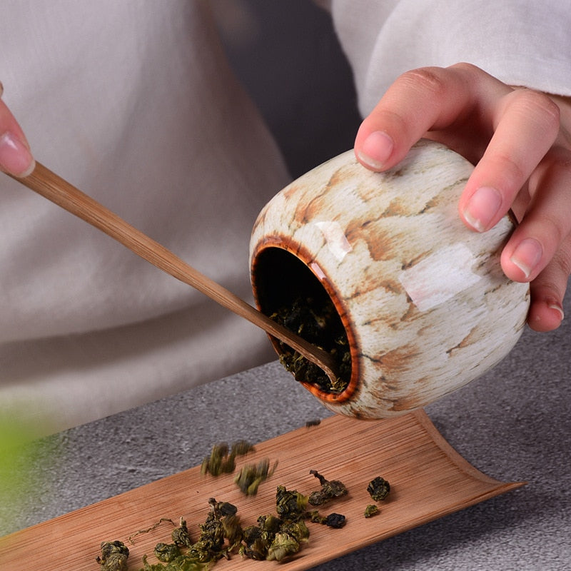 220ml Ceramic Kitchen Tea Box Retro Fission Color Tea Caddies Containers Travel Storage Box Porcelain Jar For Powder Coffee Jar - dianjiang-