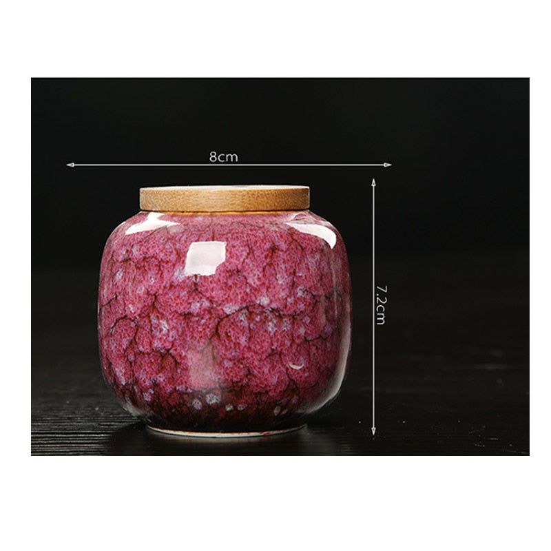 220ml Ceramic Kitchen Tea Box Retro Fission Color Tea Caddies Containers Travel Storage Box Porcelain Jar For Powder Coffee Jar - dianjiang-