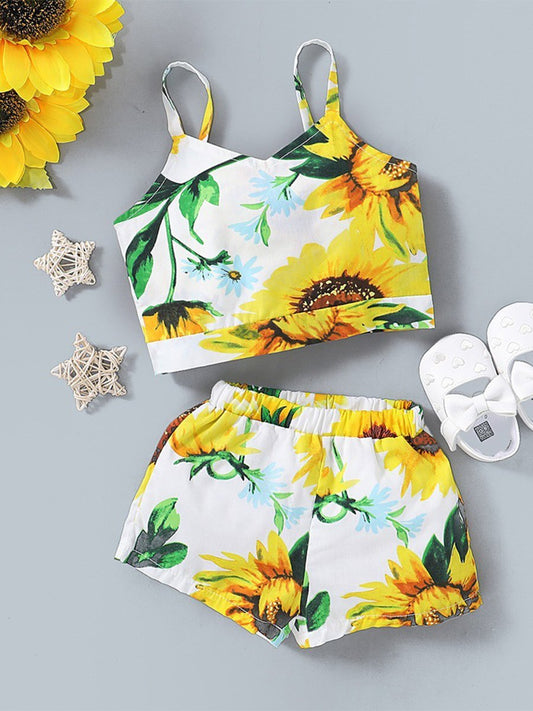 Children's Sleeveless Sunflower Baby Suit - dianjiang-