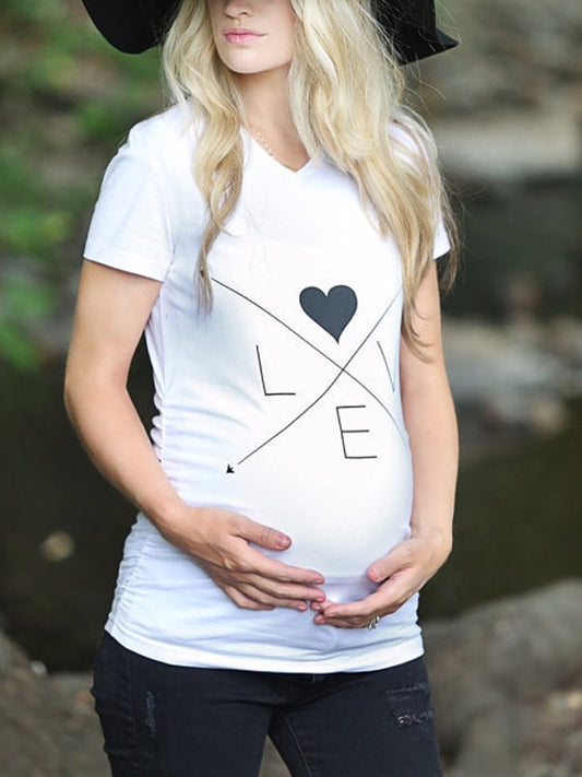 Simple Print Maternity T-Shirt - dianjiang-