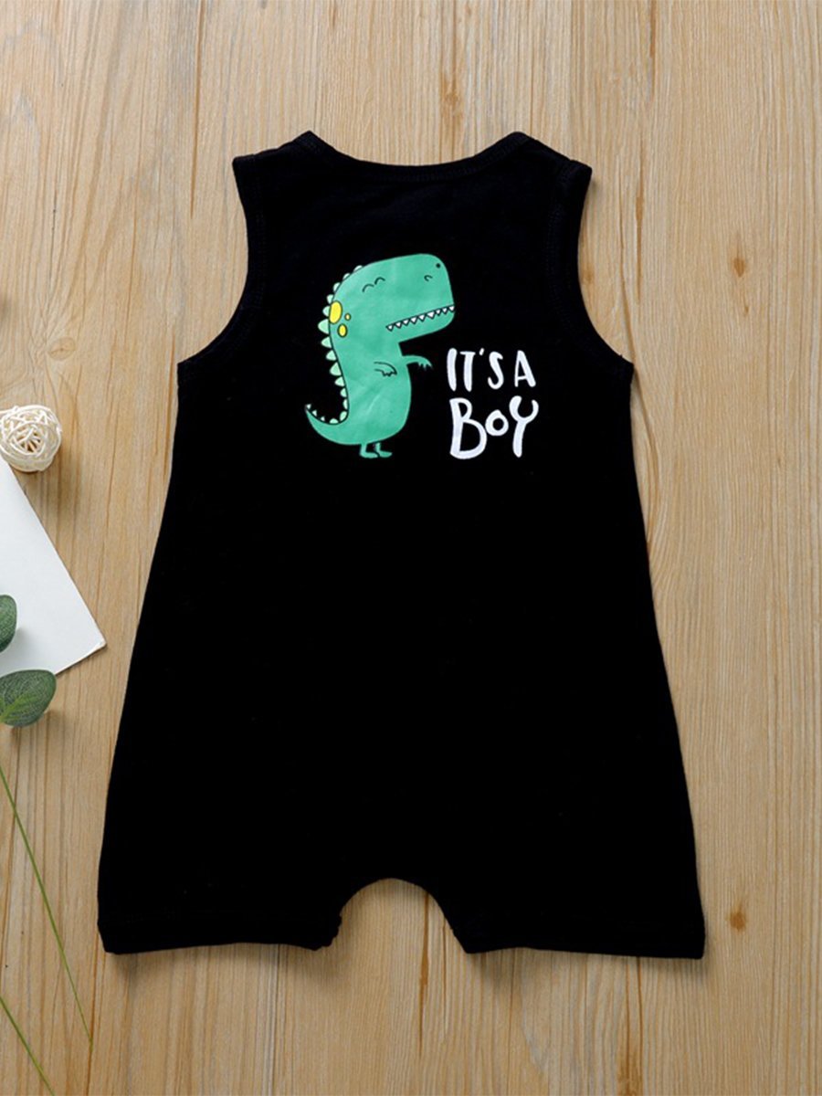 Infant Baby Cartoon Pattern Sleeveless Open Button Jumpsuit - dianjiang-