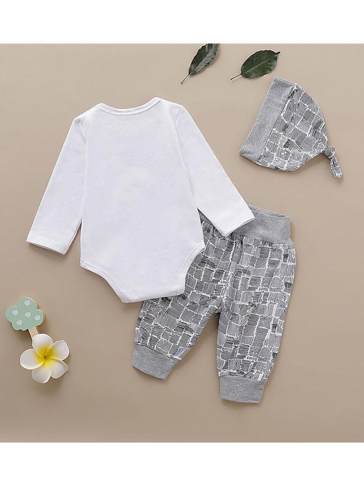 3-Piece Fall Baby Boy Outfit Shark Onesie + Pants+Hat - dianjiang-