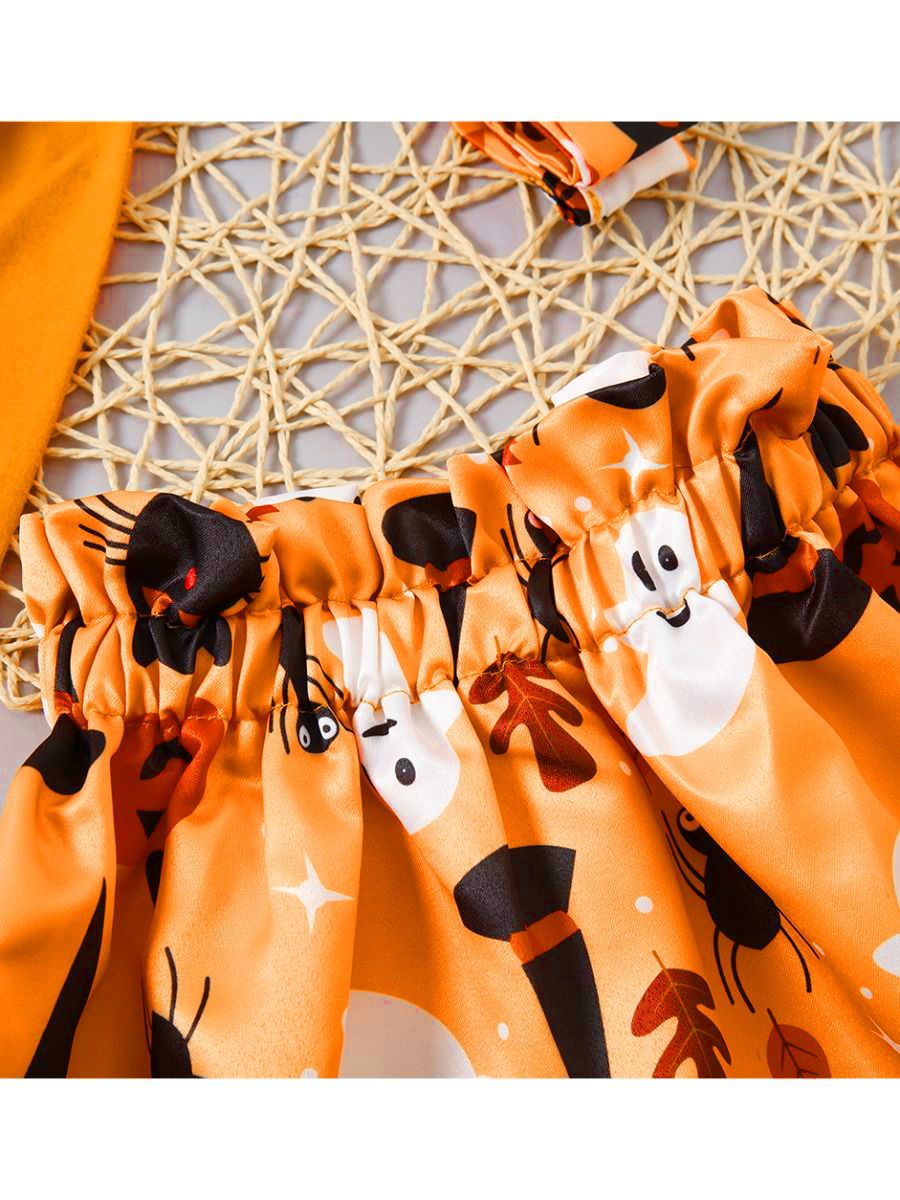 3-Piece Halloween Theme Clothes Set T-shirt+Skirt+Headband - dianjiang-