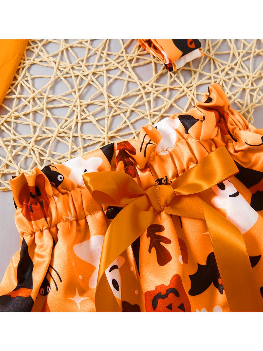 3-Piece Halloween Theme Clothes Set T-shirt+Skirt+Headband - dianjiang-