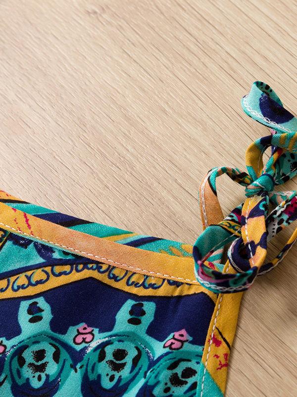 3-Piece Outfits Set Little Big Girl Vintage Tie Tank +Shorts +Hat - dianjiang-