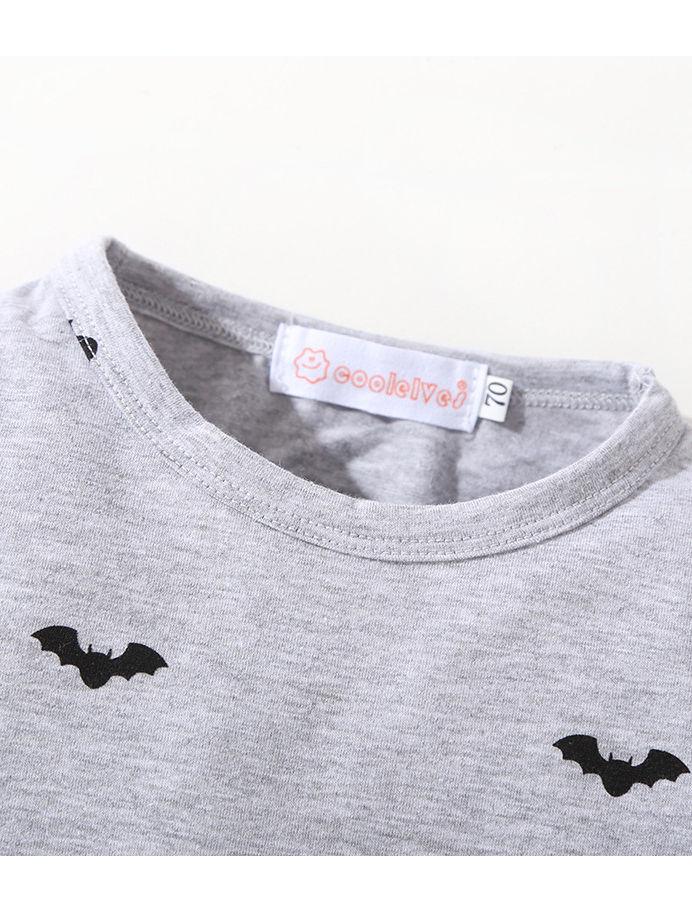 3-Pieces Baby Halloween Outfit Hat with Horn+Bat Romper+Bow Vest - dianjiang-