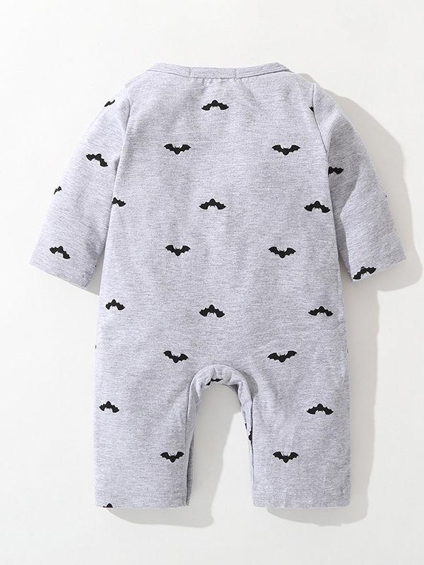 3-Pieces Baby Halloween Outfit Hat with Horn+Bat Romper+Bow Vest - dianjiang-