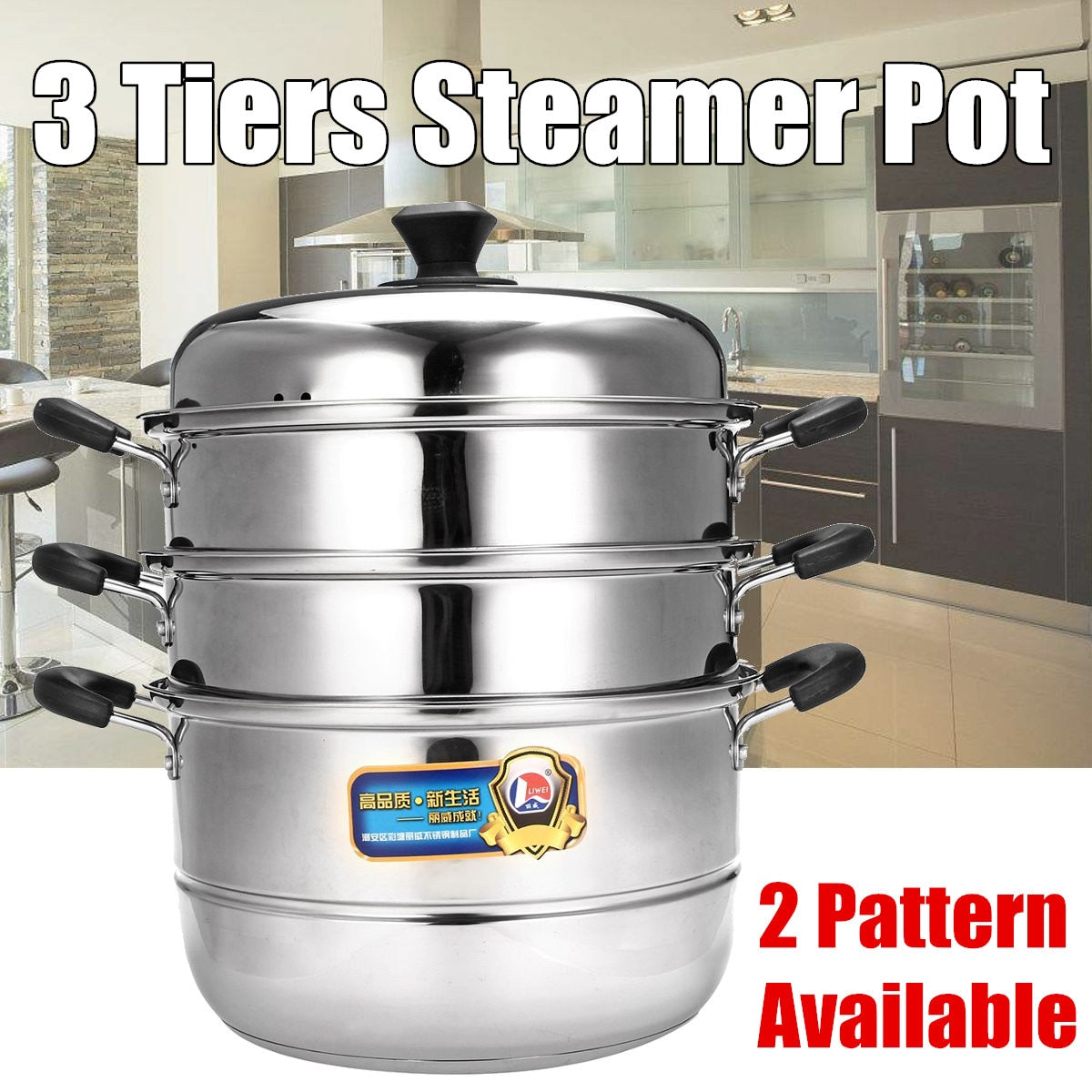 3 Tier Multi-function Steamer Stainless Steel Steam Pot Cookware Home Kitchen Cooking Steamers Boiler Tools Induction Cooker - dianjiang-