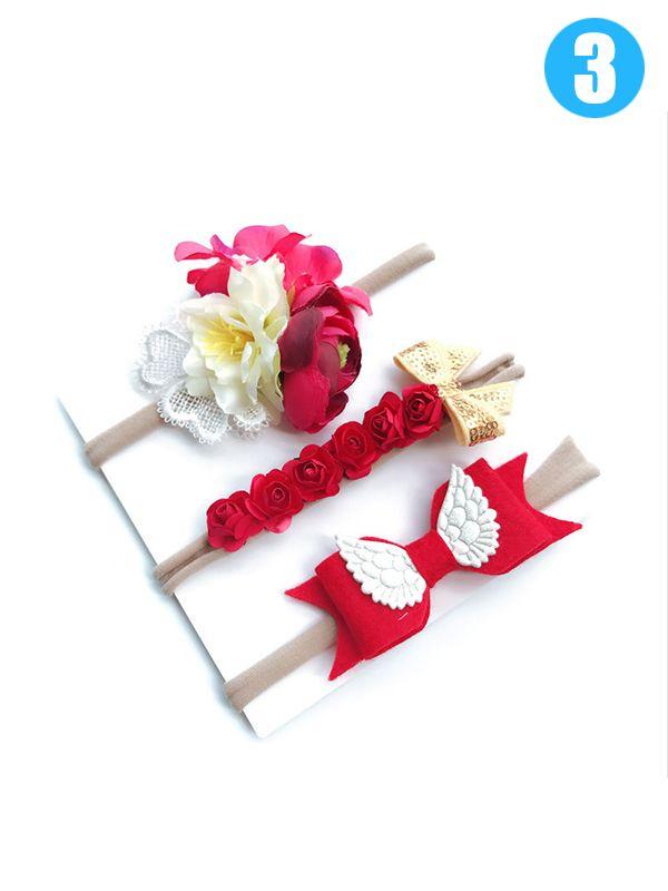 3-piece Bowknot/Wings/Flower/Beads Headband Set Accessories - dianjiang-