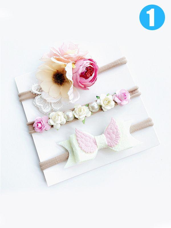 3-piece Bowknot/Wings/Flower/Beads Headband Set Accessories - dianjiang-