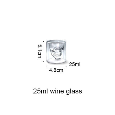 3 sizes Two ways Shot Transparent Crystal Skull Head Glass Cup For Whiskey Wine Vodka Bar Club beer wine glass - dianjiang-