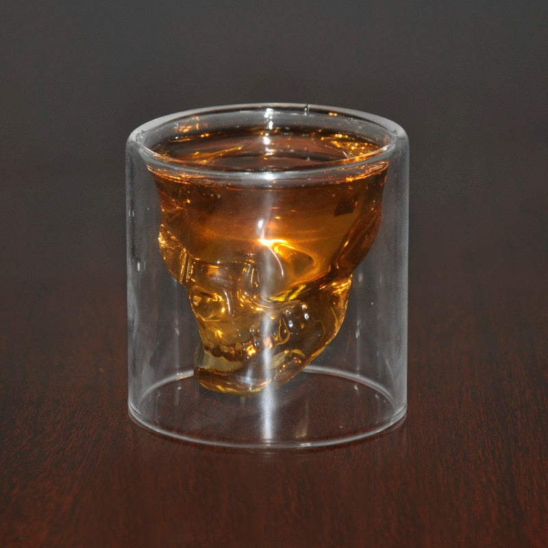 3 sizes Two ways Shot Transparent Crystal Skull Head Glass Cup For Whiskey Wine Vodka Bar Club beer wine glass - dianjiang-