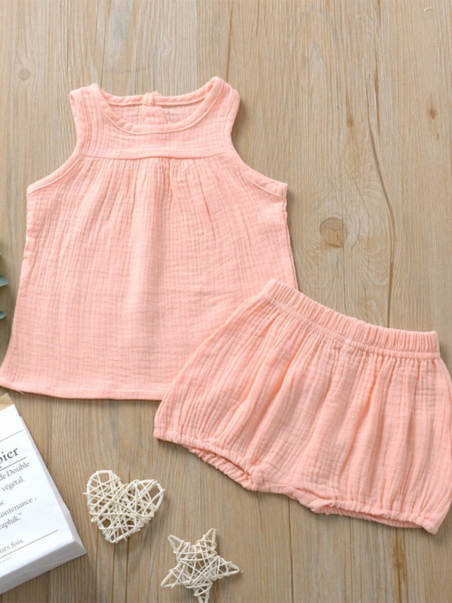 Breathable Boys and Girls Vest Shorts Two Piece Baby Suit - dianjiang-