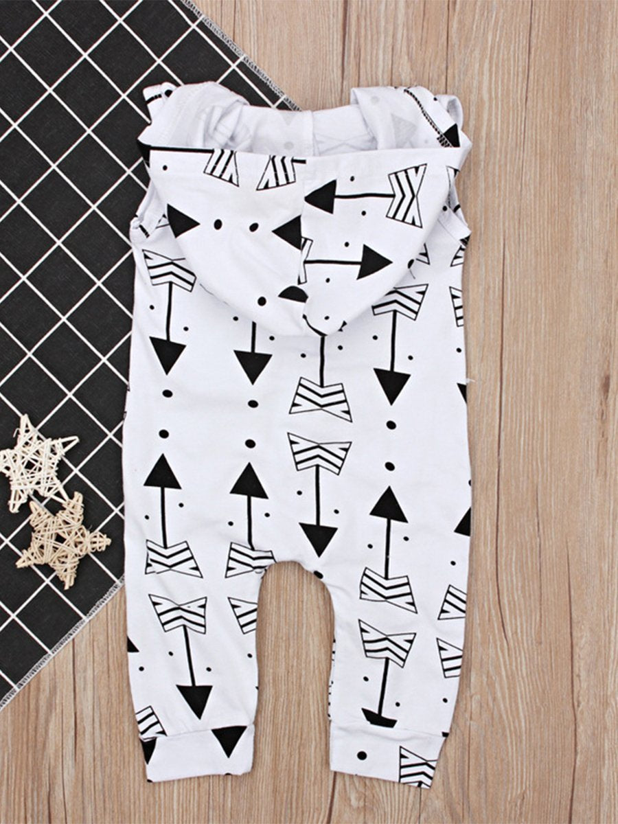 Kids Hooded Jumpsuit Zipper Baby Romper - dianjiang-