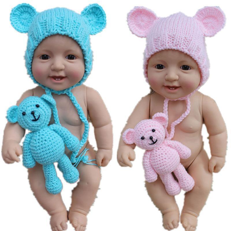 Newborn Handmade Doll Bear Ear Cap Photo Suit - dianjiang-