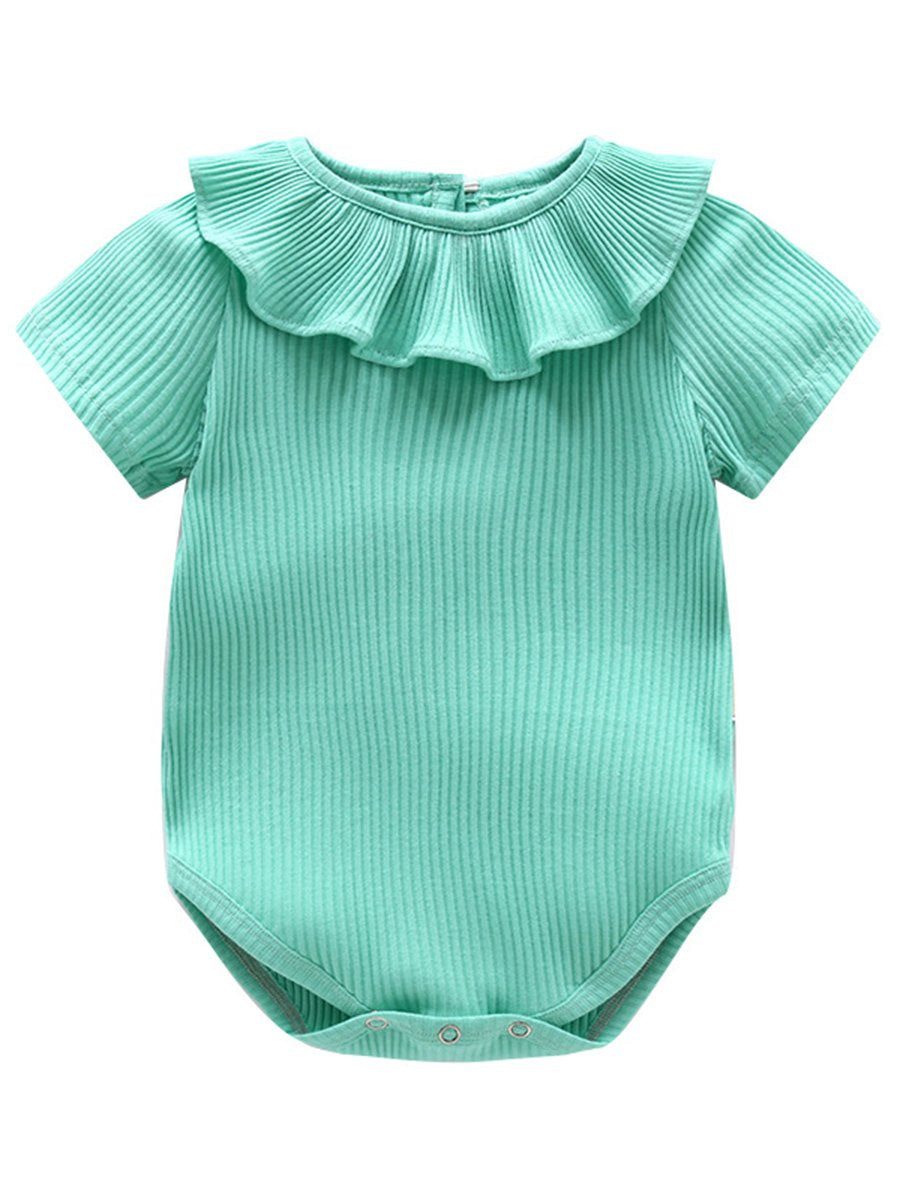 Baby Jumpsuit Short Sleeve Solid Color Romper - dianjiang-