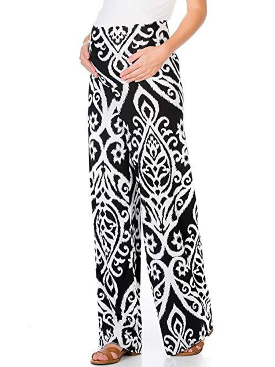 Maternity Comfortable Print Loose Trousers - dianjiang-