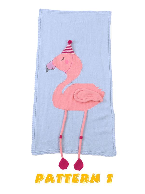 3D Flamingo Pattern Baby Toddler Knitted Blanket Northern Scheme - dianjiang-