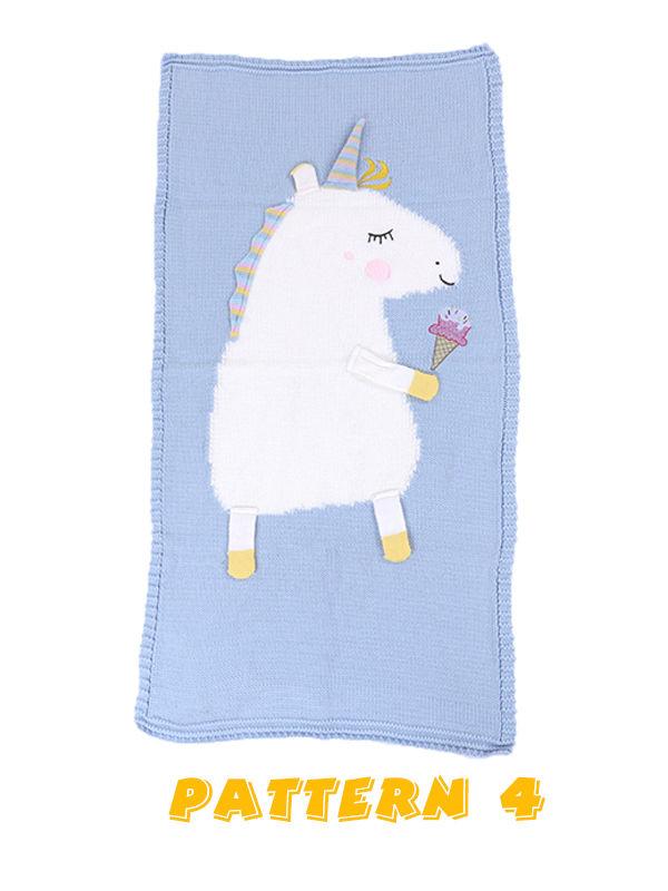 Cute 3D Unicorn Pattern Knitted Accessory Baby Blanket Northern European Scheme - dianjiang-