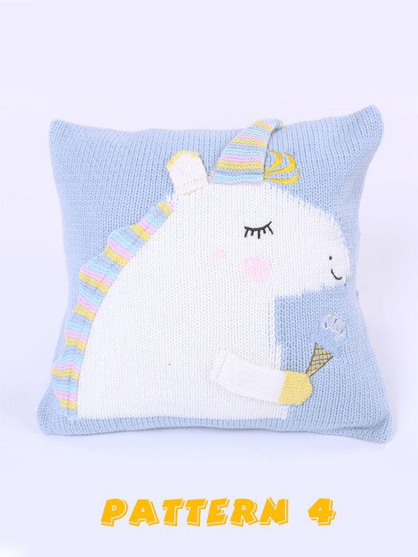 Adorable Back Cushion 3D Unicorn Pattern Knitted Baby Pillow - dianjiang-