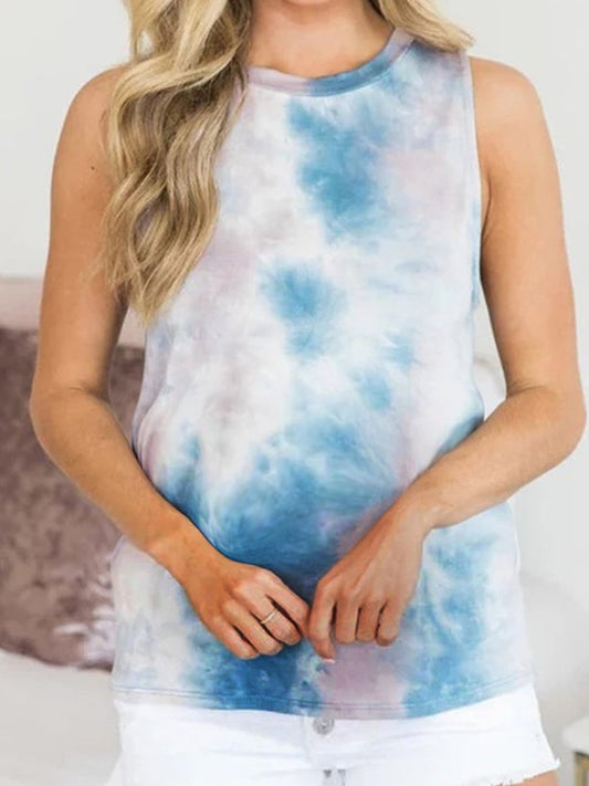 Maternity Loose Tie-dye Sleeveless T-shirt - dianjiang-