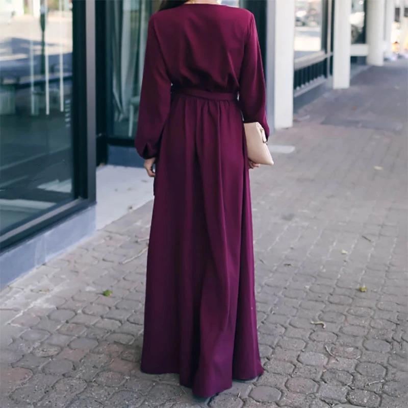 Maternity Solid Color Long Casual Dress - dianjiang-