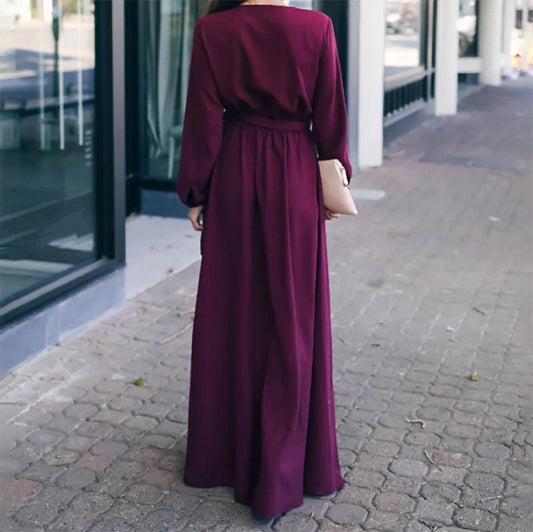 Maternity Solid Color Long Casual Dress - dianjiang-