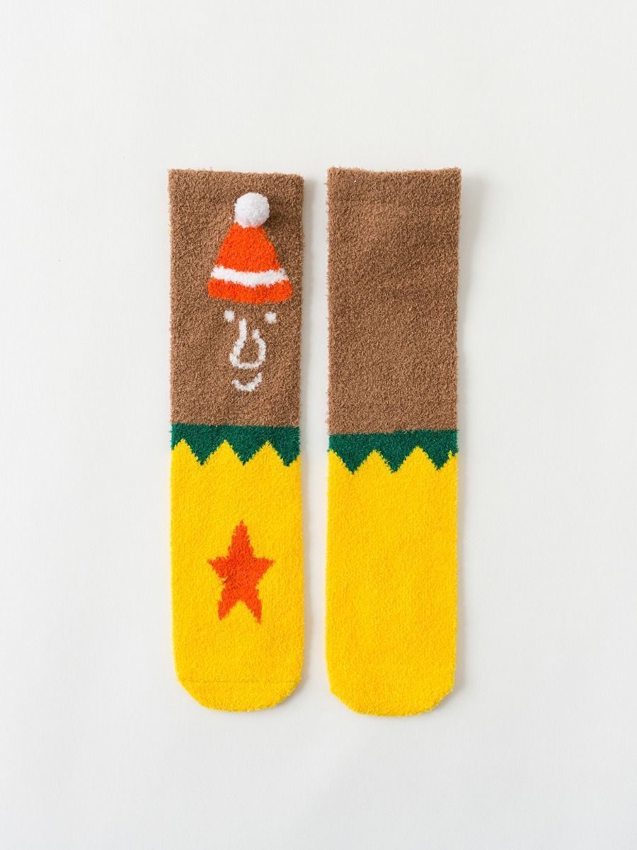 4-PACK Christmas Gift Family Matching Thememid-calf Length Socks - dianjiang-