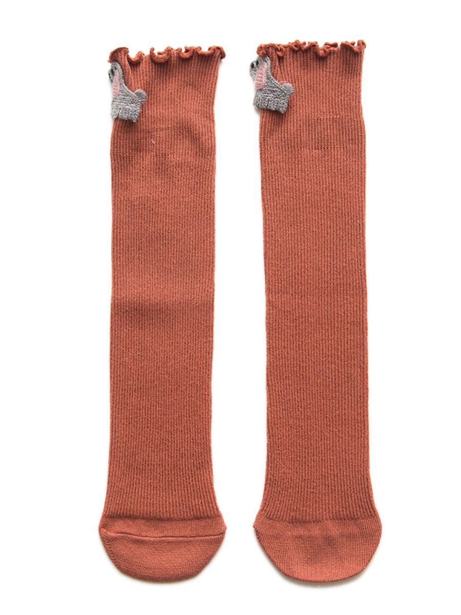 4-PACK Solid Color Ruffle Knee High Tube Socks Loose Mouth Socks - dianjiang-