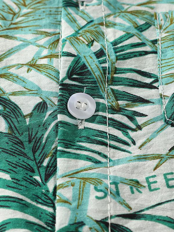 4-Piece Hawaii Style Baby Toddler Boy Outfit Shirt Matching Bowtie+Suspender Shorts - dianjiang-