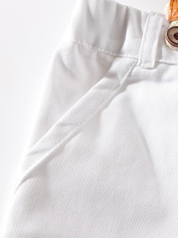 4-Piece Hawaii Style Baby Toddler Boy Outfit Shirt Matching Bowtie+Suspender Shorts - dianjiang-