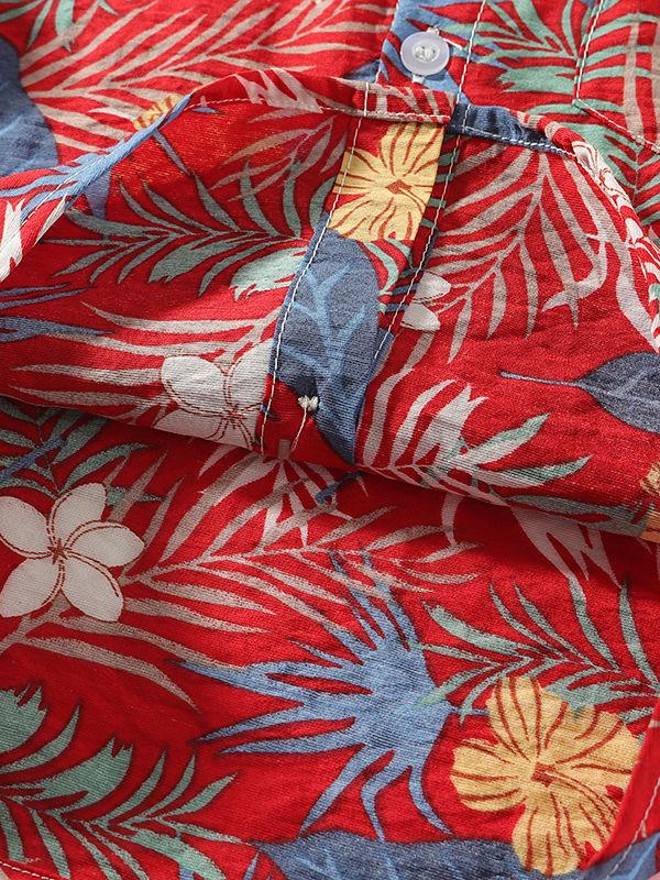 4-Piece Hawaii Style Baby Toddler Boy Outfit Shirt Matching Bowtie+Suspender Shorts - dianjiang-