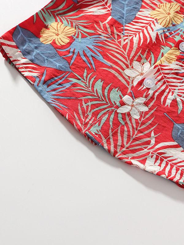 4-Piece Hawaii Style Baby Toddler Boy Outfit Shirt Matching Bowtie+Suspender Shorts - dianjiang-