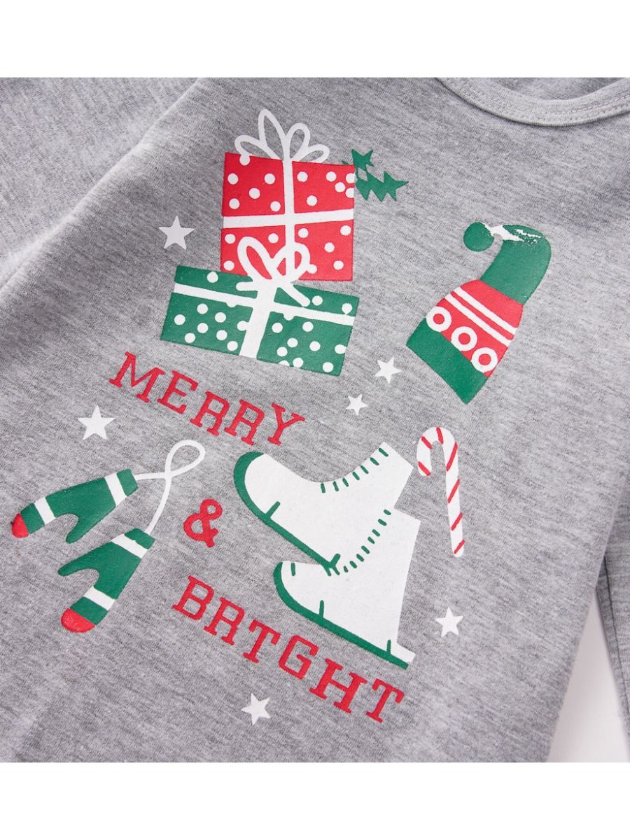 4-Piece Xmas Theme Baby Outfits Bodysuit and Pants and Hat and Headband - dianjiang-