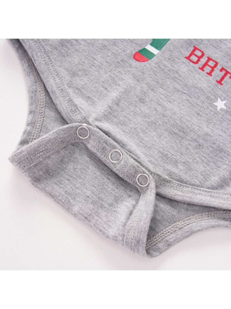 4-Piece Xmas Theme Baby Outfits Bodysuit and Pants and Hat and Headband - dianjiang-