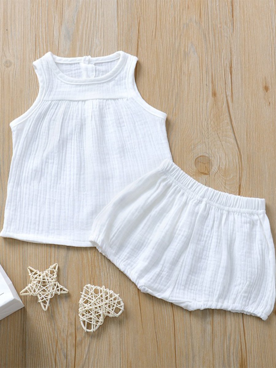 Breathable Boys and Girls Vest Shorts Two Piece Baby Suit - dianjiang-