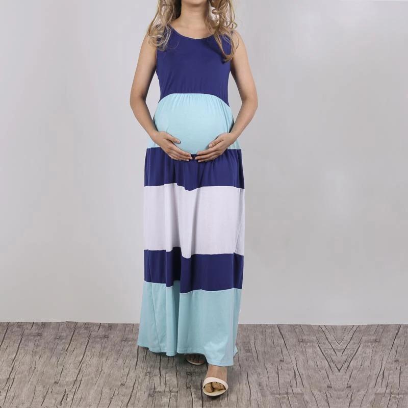 Maternity Colorblock Chevron Accent Dress - dianjiang-