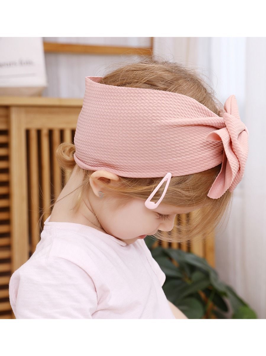 Adorable Baby Little Kids Solid Color Bow Hair Band - dianjiang-