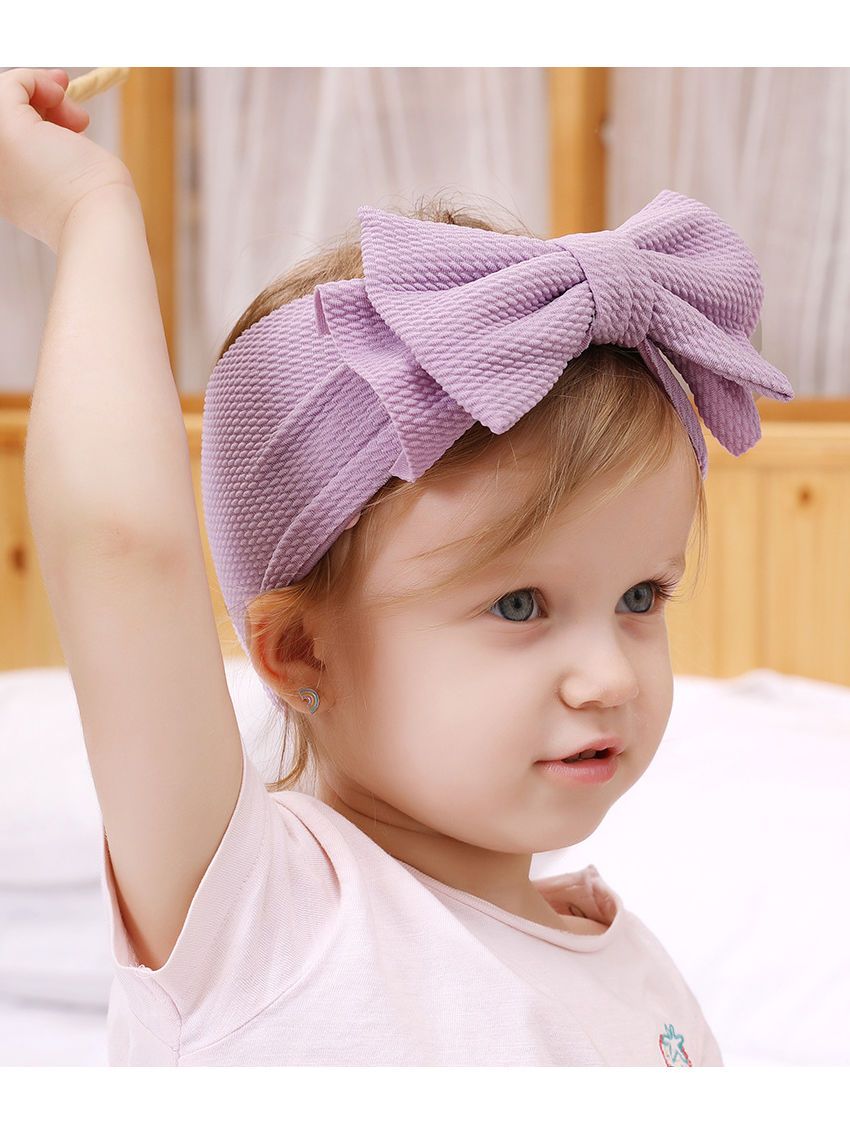 Adorable Baby Little Kids Solid Color Bow Hair Band - dianjiang-