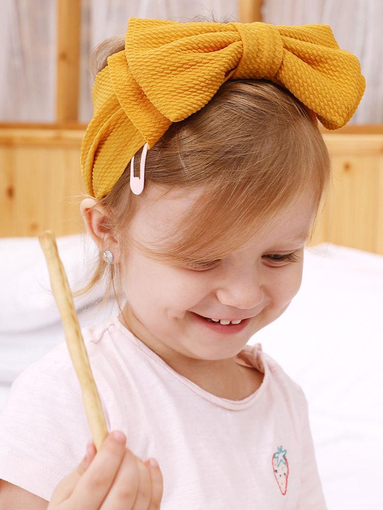 Adorable Baby Little Kids Solid Color Bow Hair Band - dianjiang-
