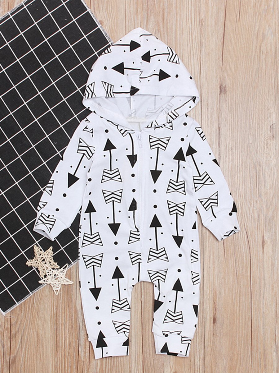 Kids Hooded Jumpsuit Zipper Baby Romper - dianjiang-