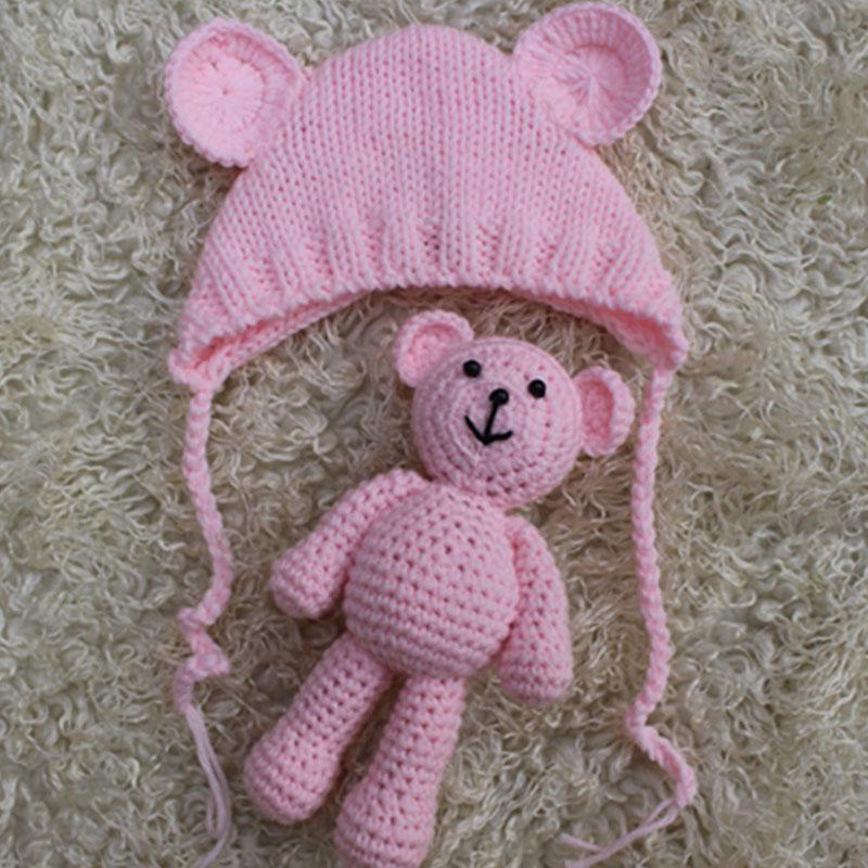 Newborn Handmade Doll Bear Ear Cap Photo Suit - dianjiang-